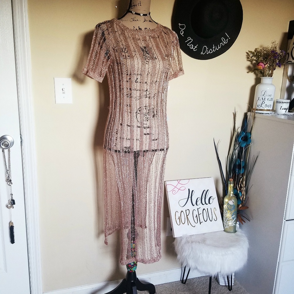 Mesh See Through Maxi Beach Cover Up